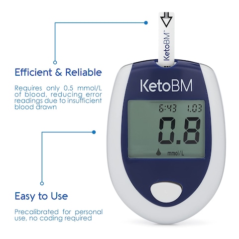 Blood Ketone Meter Kit for Keto Diet Testing  Complete Ketone Test Kit with Ketone Monitor Keto Strips Lancing Device  Lancets