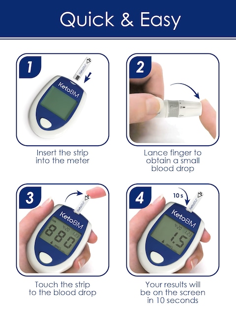Blood Ketone Meter Kit for Keto Diet Testing  Complete Ketone Test Kit with Ketone Monitor Keto Strips Lancing Device  Lancets