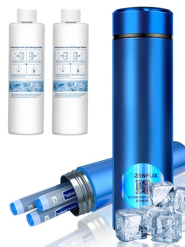 72H 13 Insulin Pens Cooler Travel Case TSA Approved Portable Refrigerated Medicine Cooler for Diabetes Insulin Vial Protection with 2 Ice Bottles  Preventing Loss QR Code for Trips Blue