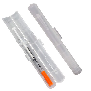 GMS Syringe Case  Portable Travel Insulin Carrying Case for Prefilled Syringes 2 Pack Clear