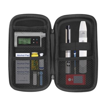 Diabetic Supplies Travel Case Glucose Meter Storage Bag Organizer Pack for Blood Sugar Test Strips Medication Lancets Syringe Pens Needles  other Testing Accessorie Only Black