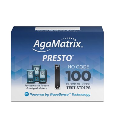 AgaMatrix Presto Test Strips 100 Count Pack of 1