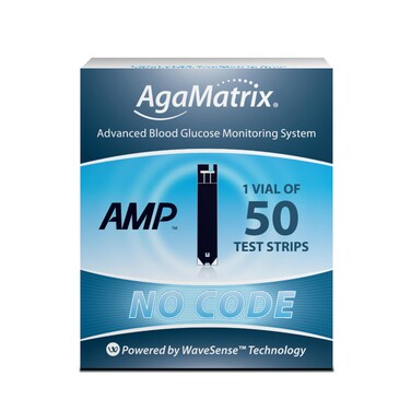 AgaMatrix Amp Blood Glucose Test Strips 50 Count Test Strips for Diabetes  Use with AgaMatrix Amp Blood Glucose Monitor Only  1 Box 50 Diabetes Test Strips