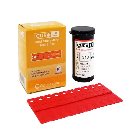 CURO L5 Blood Cholesterol Test Strips Includes Total Cholesterol Test Strips 10 ea Device NOT Included