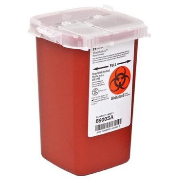 Container Sharps Autodrop Phlebotomy Red 1qt Ea by Kendall Company
