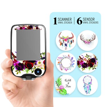 RockaDex decals compatible for Freestyle Libre Decal Set Boho Theme