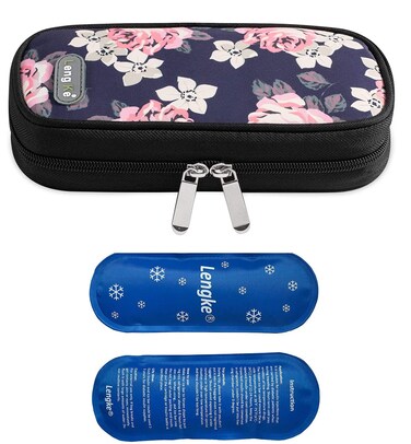 Vianber Insulin Travel Cooling BagDiabetes Medical Cool Bag Isothermal Bag with 2 Ice Packs for Medication Cooler