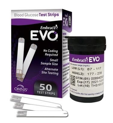 EmbraceEVO Blood Glucose Test Strips 50ct Vial