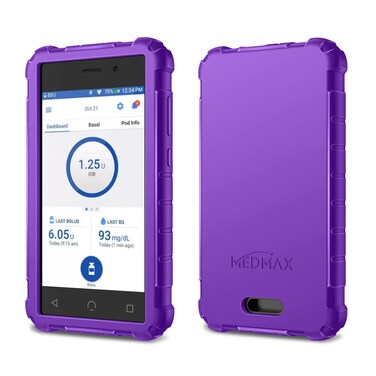 Silicone Case for Omnipod Dash PDM Personal Diabetes Manager Lightweight Shockproof Anti Slip Protective Cover Soft Gel Skin with Raised Bezel for Omnipod Dash Device Purple