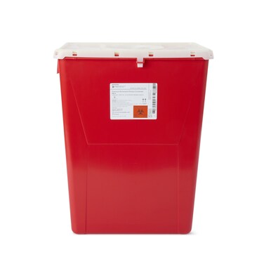 McKesson Prevent Biohazard Sharps Container Premium  PGII Plastic Vertical Entry Rotating Lid  Red 12 gal 13 in x 17 310 in x 20 45 in 1 Count