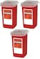 GlobalSharps Container Biohazard Needle Disposal Container  1 Quart Pack of 3