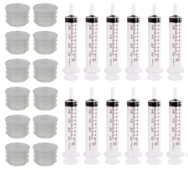 Press in Bottle Adapter fits Bottles 24 mm 094 Inches Outer Neck of Bottle Paired with 10 ml Clear Oral syringe Pack of 12