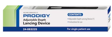 Prodigy Adjustable Depth Lancing Device Black White