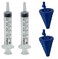 6 ml Clear Oral Syringe 1 tsp Calibrated in ml with Blue Bottle Adapter Pack of 2