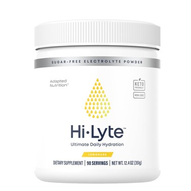 HiLyte Lemonade Electrolyte Powder Daily Hydration Supplement Drink Mix 90 Servings  SugarFree 0 Calories 0 Carbs  No Maltodextrin GlutenFree  Supports Keto  Light Refreshing Flavor