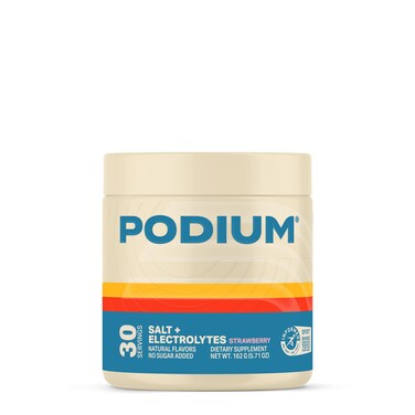 Podium Nutrition Training Salt  Electrolytes Powder Strawberry Post Workout Hydration  Muscle Recovery Support Electrolyte Drink Magnesium Potassium Calcium  Sodium Salts 30 Servings