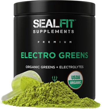SEALFIT ElectroGreens  USDA Organic Greens Superfood  Electrolytes Powder 25 Superfoods for Energy and Hydration Super Green Juice and Electrolyte Powder Inspired by Former Navy Seal Mark Divine
