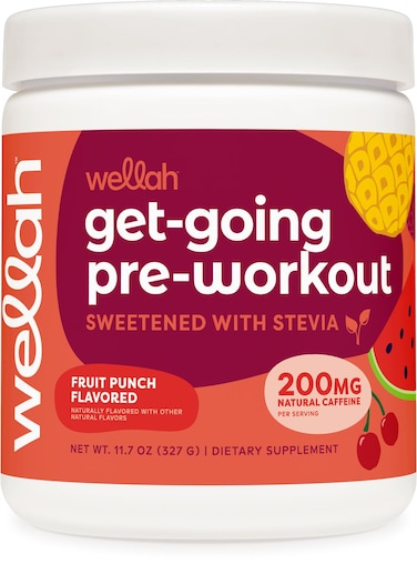WellahGetGoing PreWorkout Drink Mix Fruit Punch Flavored 30 Servings