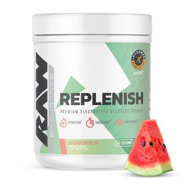 RAWReplenish Premium Electrolytes Powder Recovery Formula Watermelon Mojito 60 Servings  Flavored Electrolyte Drink Mix Supplement for Hydration Replenishment Endurance  Performance