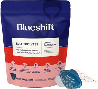 BlueshiftReal Food Electrolytes Awardwinning Hydration with all 5 Electrolytes Pink Himalayan Salt Magnesium Organic Raspberries Lemons and Limes Powder Packets SugarFree Drink Mix Packets