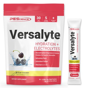 PEScienceVersalyte Keto Electrolyte Powder Sugar Free Black Cherry 30 Single Serving Packets Hydration Powder
