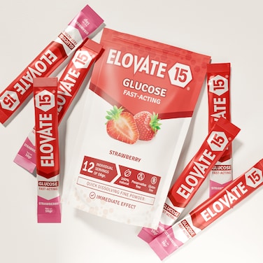 Slimpaks Glucose Powder  Fast Acting Glucose Powder Packets  Alternative to Gels  Tablets FSAHSA Eligible  Natural Flavor Dextrose Powder Stick Strawberry Pack of 12