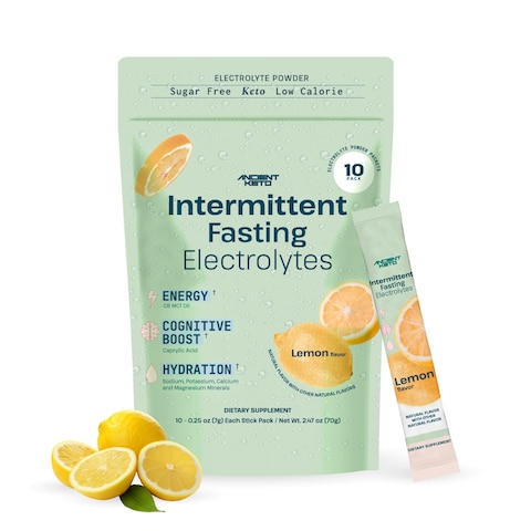Fasting Electrolytes  Sugar Free Keto Electrolyte Powder for Intermittent Fasting  Fasting Supplement for Enhanced Cognition Sustained Energy Maximum Hydration  10 Packets