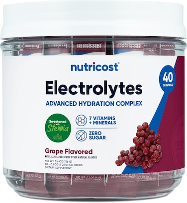 NutricostElectrolytes Complex Grape Flavored 40 Stickpacks  Advanced Hydration Complex