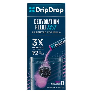 DripDrop Hydration  Electrolyte Powder Packets  Berry  8 Count