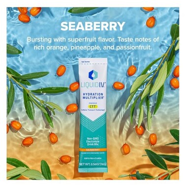 Liquid IV Hydration Multiplier New Seaberry Flavor  60 Sticks