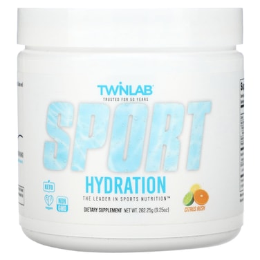 TwinlabSport Hydration  Natural Electrolyte Powder Drink Mix to Support Hydration  includes BCAAs LArginine Astaxanthin  Carbohydrates  Orange Rush 925 oz 25 Servings