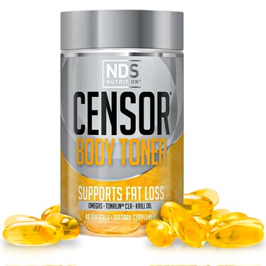 Censor NDS Nutrition Fat Loss and Body Toner with CLA Fish Oil Safflower and Omega 369 Blend  Dietary Supplement for Improved Energy and Health 90 Softgels
