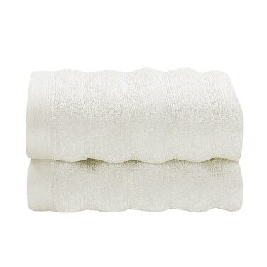 Crete Washcloth 2Pc Set Pure White 13X13