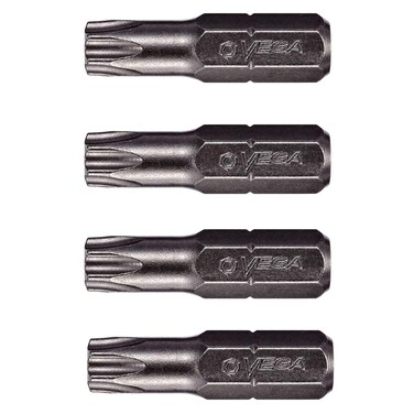 VEGA T10 TORX Security Bits Professional Grade  Inch Hex Shank TORX T10 S2 Steel 1 Security Bits 125TT10A4 Pack of 4