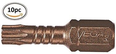 VEGA T25 TORX Impact Driver Bits Impactech Professional Grade Impact Grade T25 TORX 1 Bits Pack of 10 P125T25A10