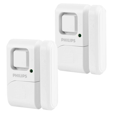 Philips Personal Security Window and Door Alarm 2 Pack DIY Protection Burglar Alert Wireless ChimeAlarm Easy Installation Ideal for Home Garage Apartment RV and More LRM3420W27
