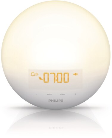 Philips WakeUp Light Alarm Clock with Sunrise Simulation and Sunset Fading Night Light White HF3510