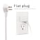 Philips Extension Cord 15 Ft 3Outlet Flat Plug Extension Cord Flat Extension Cord with Multiple Outlets 2 Prong Extension Cord Safety Slide Long Extension Cord 1 Pack White SPS1032WE27