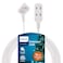 Philips Extension Cord 15 Ft 3Outlet Flat Plug Extension Cord Flat Extension Cord with Multiple Outlets 2 Prong Extension Cord Safety Slide Long Extension Cord 1 Pack White SPS1032WE27