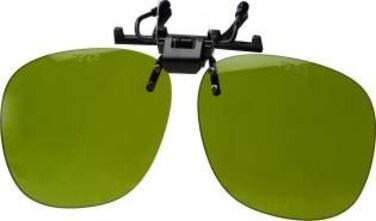 Lightweight Plastic ClipOn FlipUp Spectacles  Shade 3 Green Welders Lens