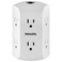 Philips 6Outlet Extender Grounded Wall Tap Reset Button Circuit Breaker Adapter Spaced Outlets 3Prong Multiple Plug Quick and Easy Install Cruise Essentials UL Listed White SPS1460WA37