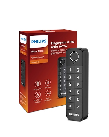 PHILIPSFingerprint Wireless Keypad Only Work with Philips WiFi Retrofit Lock DDL230X10HW  DDL230X1HWP Customized PIN Code for Different Scenarios OneTouch Lock