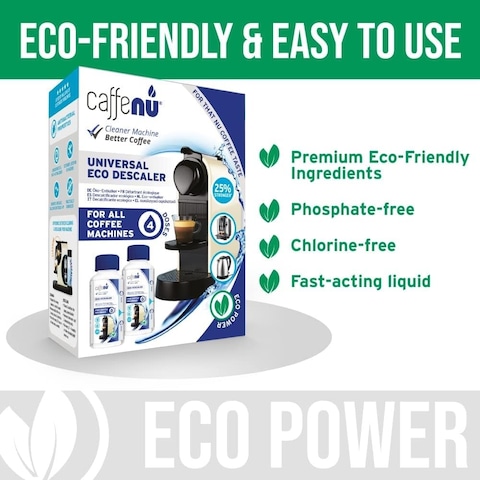 Universal Coffee Machine Descaling Solution Coffee Machine Descaler Liquid 4 Uses Descaler Kit Part of your Barista Accessories Set Compatible with Nespresso Phillips Lavazza Verismo and More