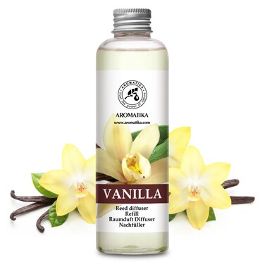 Vanilla Diffuser Refill wNatural Essential Vanilla Oil 68 Fl Oz  Intensive  Fresh  Long Lasting Fragrance  Reed Diffuser Oil Refill Vanilla  for Aromatherapy  SPA  Home  Office  Fitness