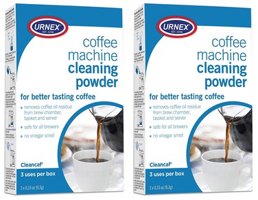 UrnexCoffee Maker and Espresso Machine Cleaner Cleancaf Powder  2 Pack 6 Packets  Safe on Delonghi Ninja Hamilton Beach Mr Coffee Braun and More