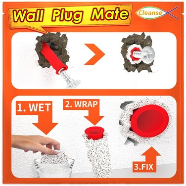 24 Discs Fixing Loose Wall Plugs Fast Drywall Anchor Repair Perfect for Fittings Weak Crumbly Loose Wall Such As Curtain Rail Towel Racks Toilet Paper Holder and More