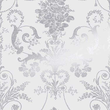 Laura AshleyJosette Metallic Silver Wallpaper
