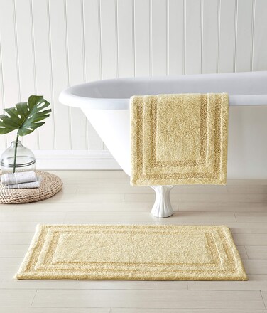 Tommy Bahama  Bathroom Rugs Cotton Bath Mat Highly Absorbent Bathroom Decor Isla Yellow 2 Piece