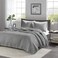 Madison Park Keaton Quilt SetCasual Channel Stitching Design All Season Lightweight Coverlet Bedspread Bedding Shams TwinTwin XL68x90 Stripe Grey 2 Piece