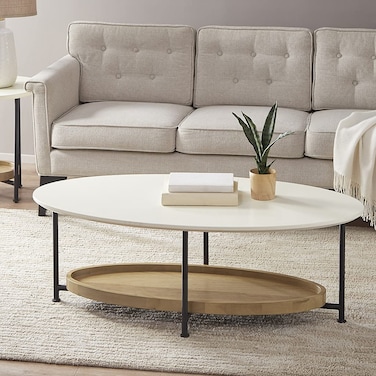 Madison Park Beaumont Coffee Table with White and Black Finish MP1201097